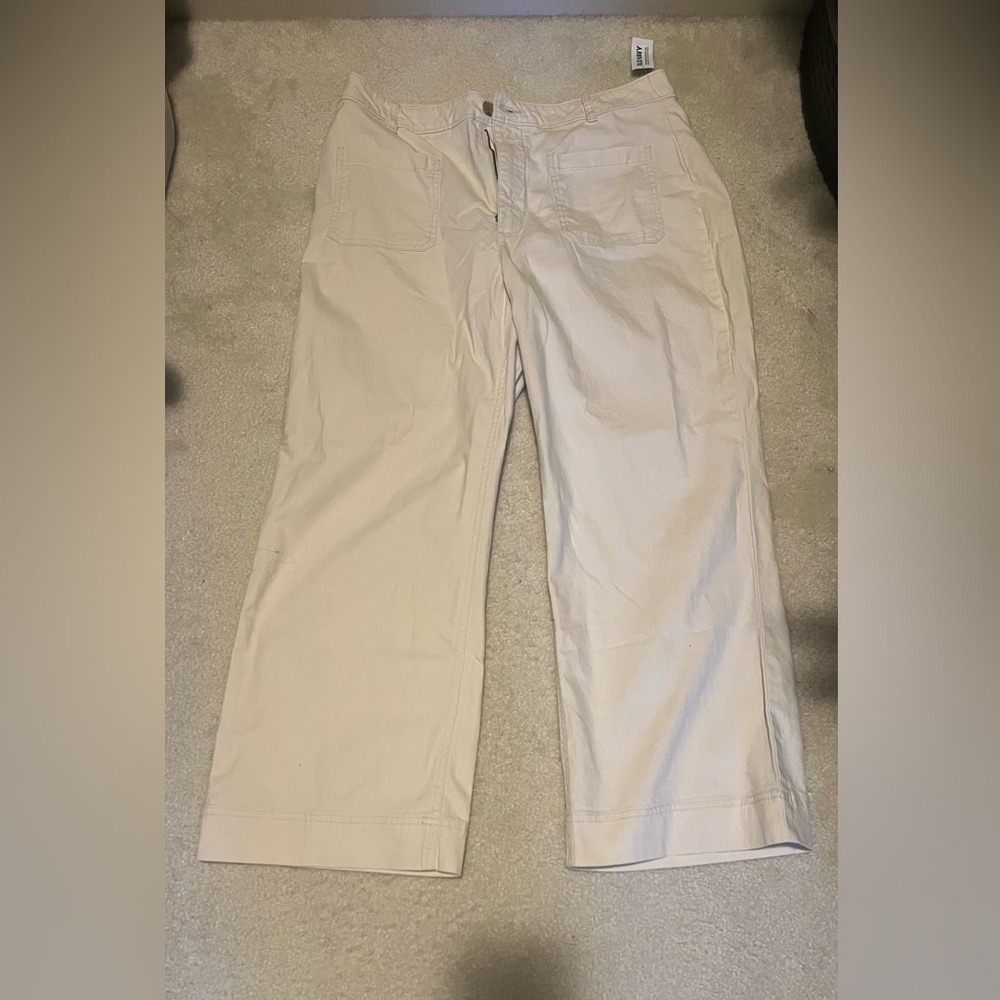 Old Navy Cream Wide Leg Pants